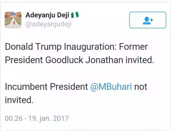 Goodluck Jonathan Invited For Trump